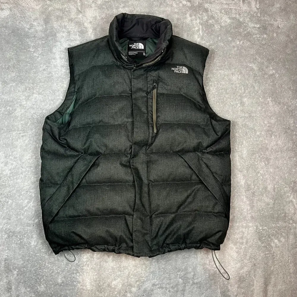 The North Face Down Puffer Vest Mens‎ XL Grey Quilted Outdoor Heavyweight